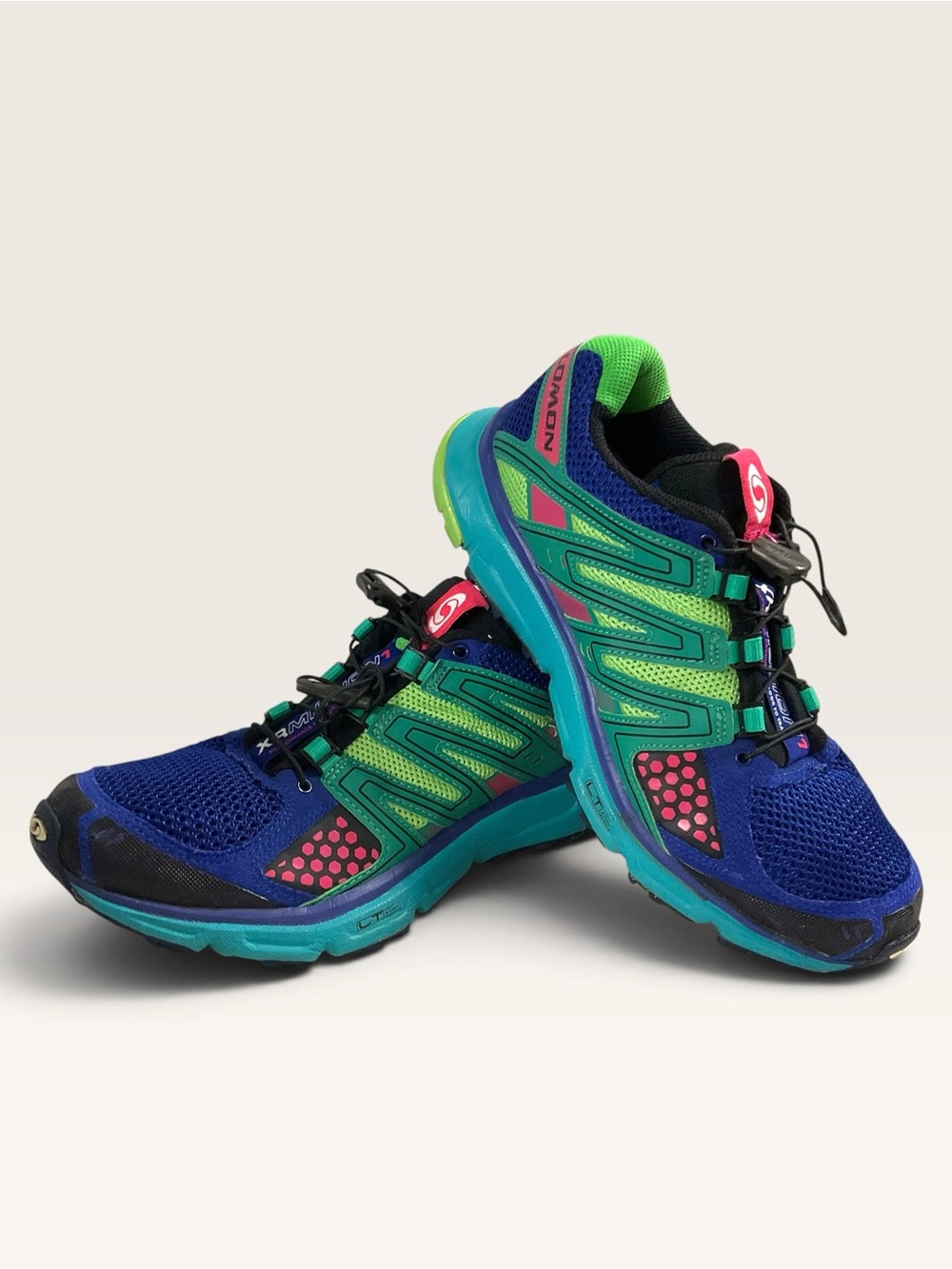 Salomon XR Mission 1trail Green/Blue Trail Running Shoes Women's Size 7